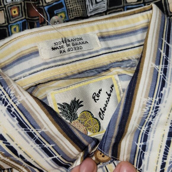 Vintage Hawaiian Shirt Mens Sz Large Lot of 54Rayon Linen Silk NWT Y2k Summer - Picture 8 of 14